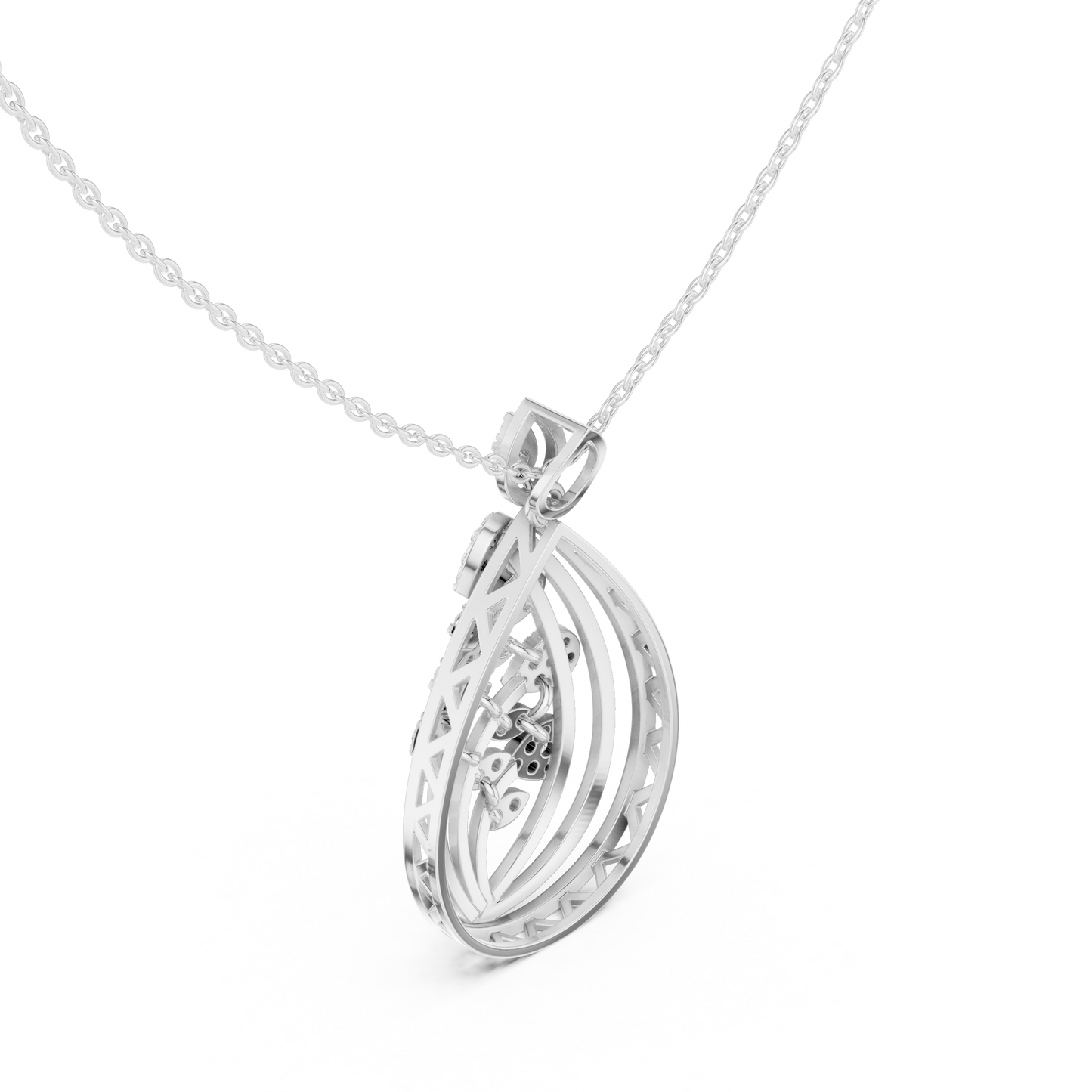 Artistic Leaf Diamond Pendant | Luxury Teardrop Gold Necklace | Elegant Jewelry Gift Women