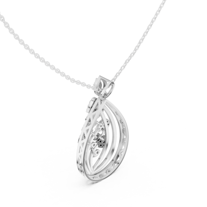 Artistic Leaf Diamond Pendant | Luxury Teardrop Gold Necklace | Elegant Jewelry Gift Women