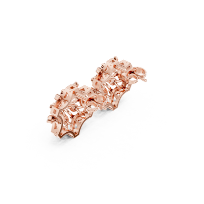 Heavenly Lotus Burst Diamond Studs • Sculpted Filigree Gold Geometry • Elite Bridal Jewelry