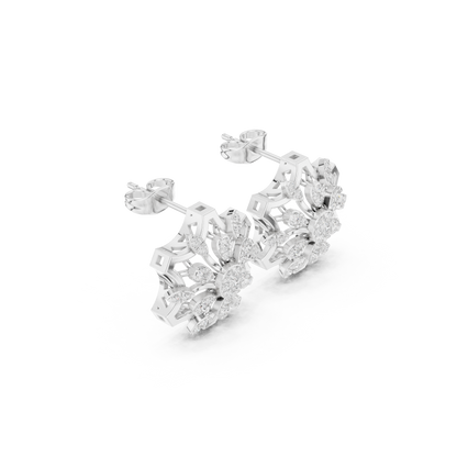 Heavenly Lotus Burst Diamond Studs • Sculpted Filigree Gold Geometry • Elite Bridal Jewelry