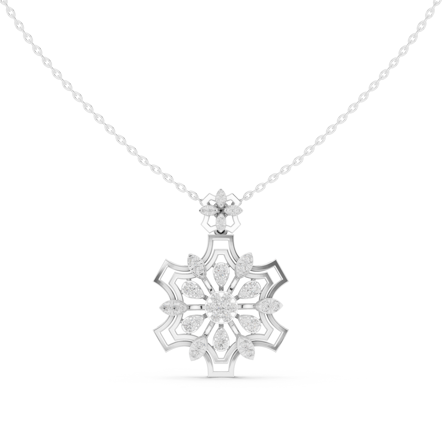 Ornate Diamond Mandala Pendant | Luxury Statement Necklace Piece | Crafted To Command Pure Attention