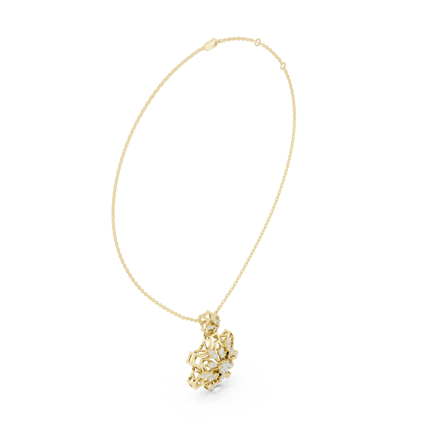 Ornate Diamond Mandala Pendant | Luxury Statement Necklace Piece | Crafted To Command Pure Attention