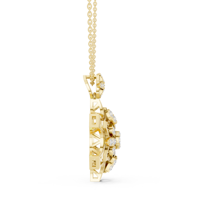 Ornate Diamond Mandala Pendant | Luxury Statement Necklace Piece | Crafted To Command Pure Attention