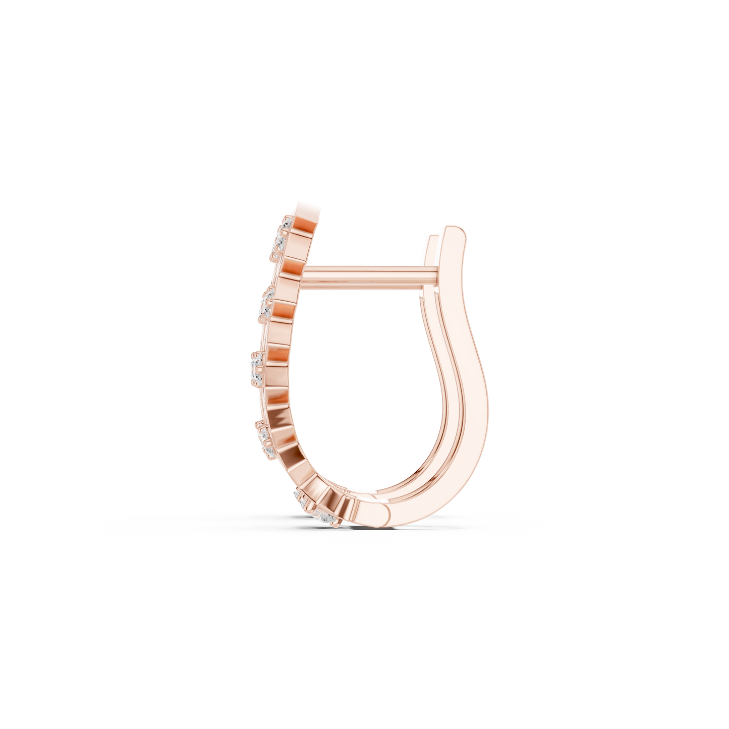 Modern Chevron Diamond Hoop Earrings in 14K Gold | Luxury Zigzag Stack Design