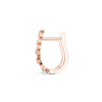 Modern Chevron Diamond Hoop Earrings in 14K Gold | Luxury Zigzag Stack Design