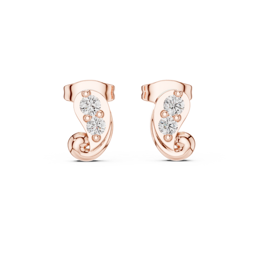 Prestige Curve Diamond | Stud Earrings Collection | Triple Tone Silver Statement Look