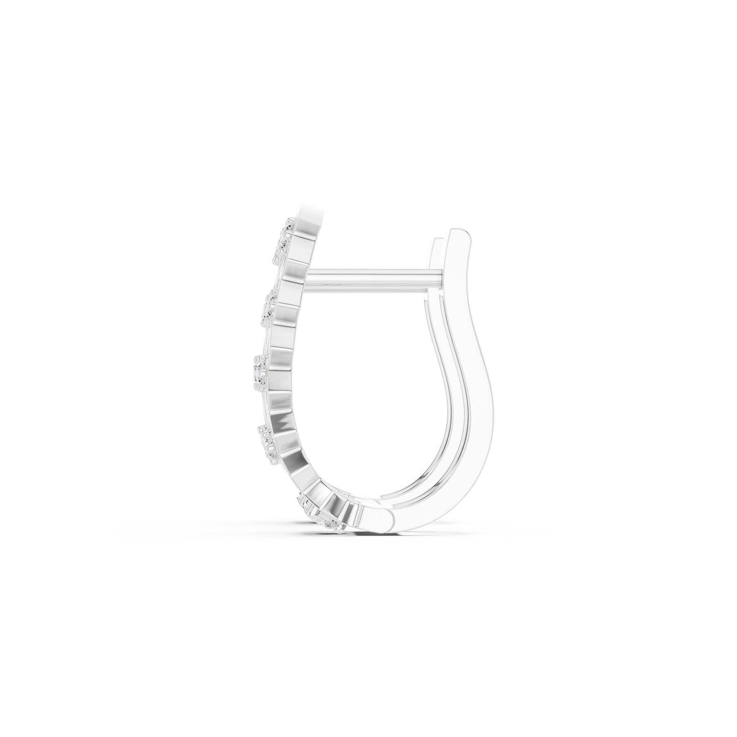 Modern Chevron Diamond Hoop Earrings in 14K Gold | Luxury Zigzag Stack Design