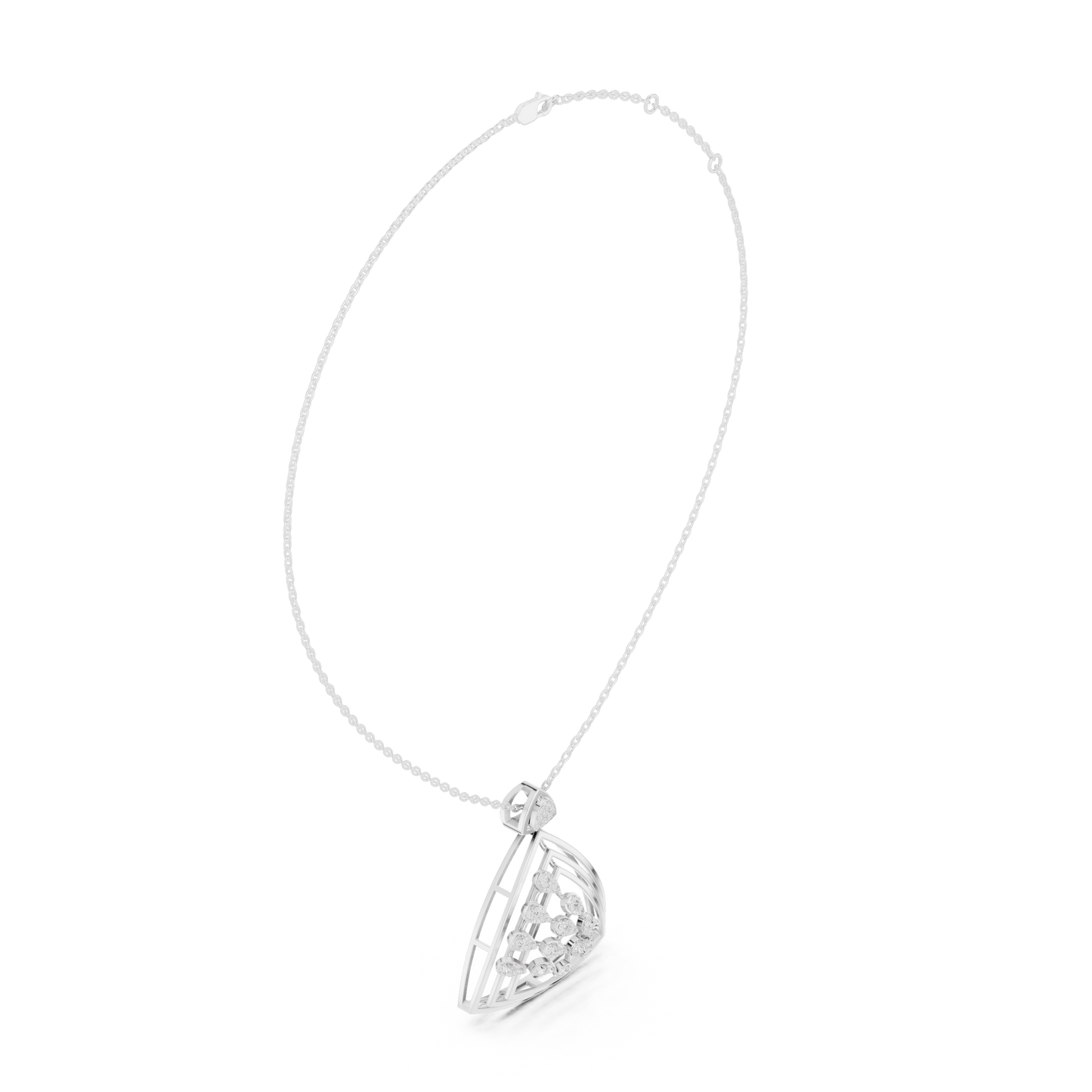 Opulent Trillion Diamond Constellation | Modern Open Framework | Statement Necklace For Power Dressing