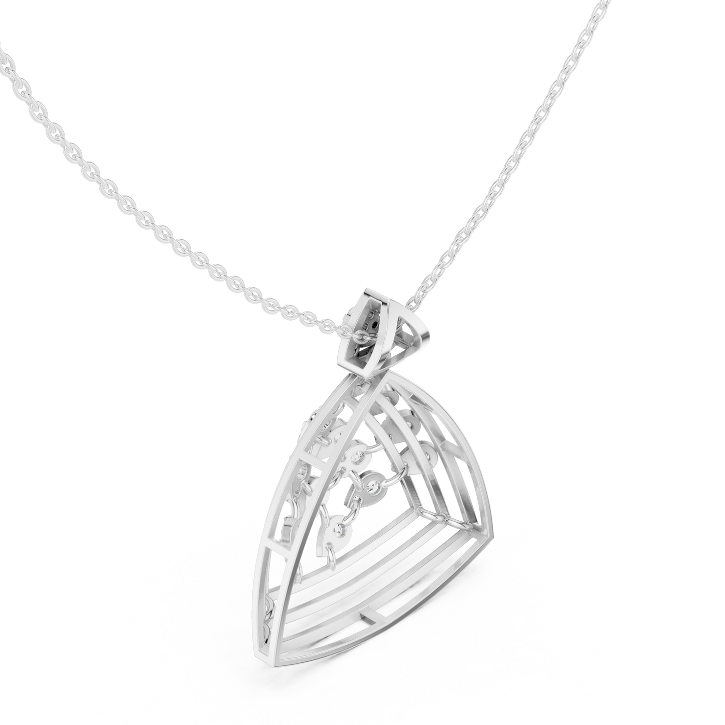 Opulent Trillion Diamond Constellation | Modern Open Framework | Statement Necklace For Power Dressing