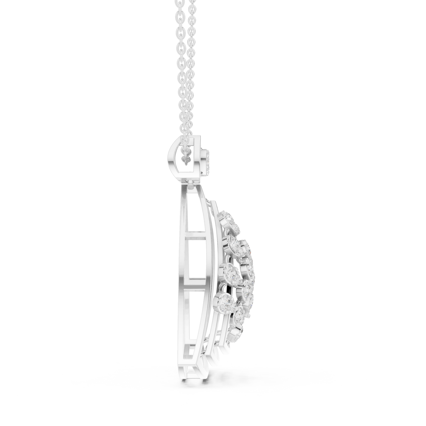 Opulent Trillion Diamond Constellation | Modern Open Framework | Statement Necklace For Power Dressing