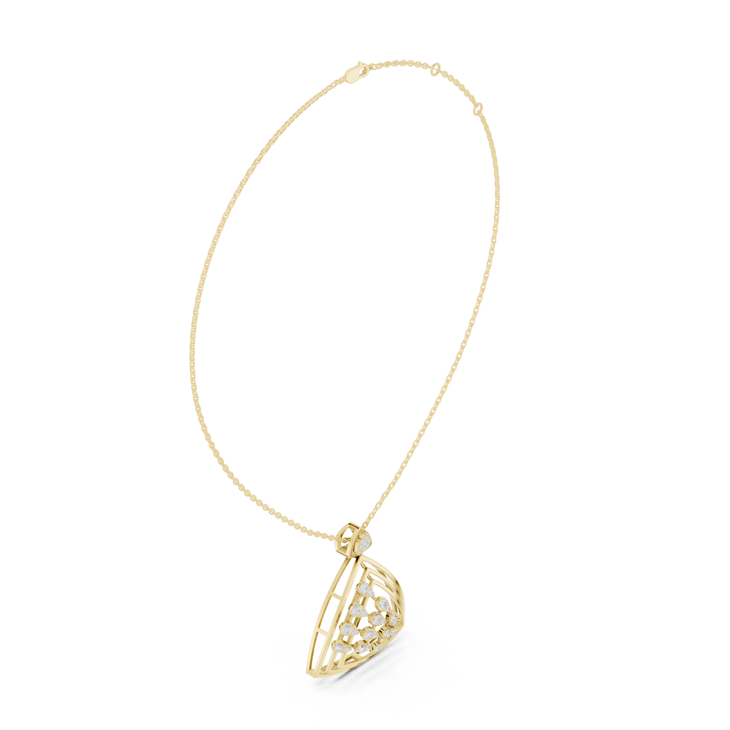 Opulent Trillion Diamond Constellation | Modern Open Framework | Statement Necklace For Power Dressing