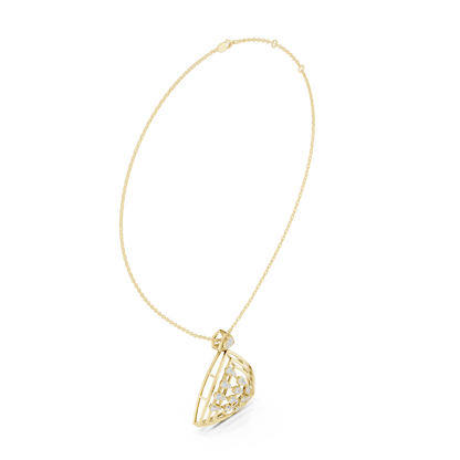 Opulent Trillion Diamond Constellation | Modern Open Framework | Statement Necklace For Power Dressing