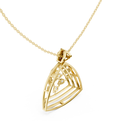 Opulent Trillion Diamond Constellation | Modern Open Framework | Statement Necklace For Power Dressing