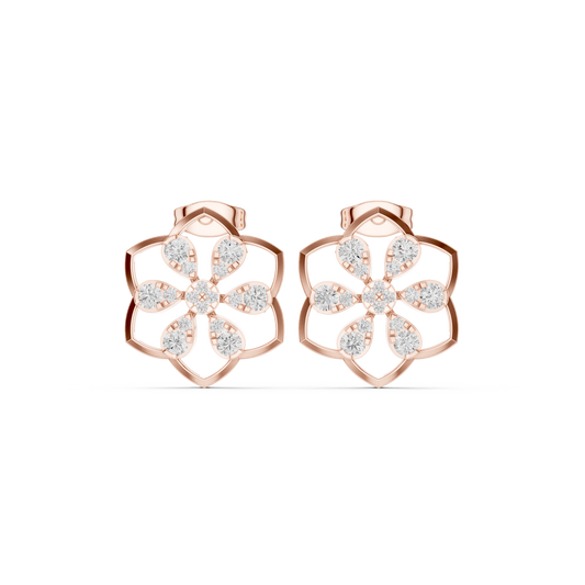 Architectural Flower Diamonds | Prestige Stud Earrings | Where Craftsmanship Commands Attention