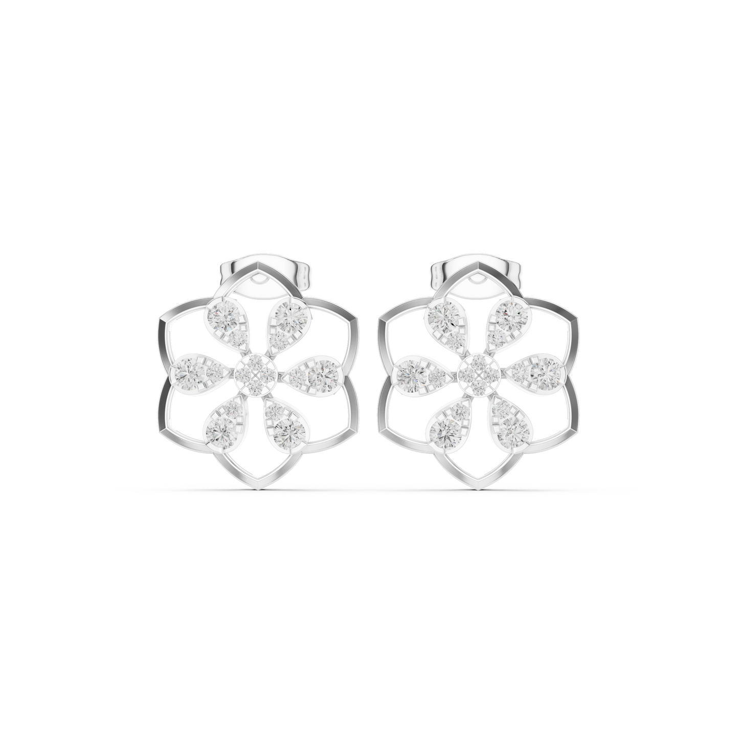 Architectural Flower Diamonds | Prestige Stud Earrings | Where Craftsmanship Commands Attention