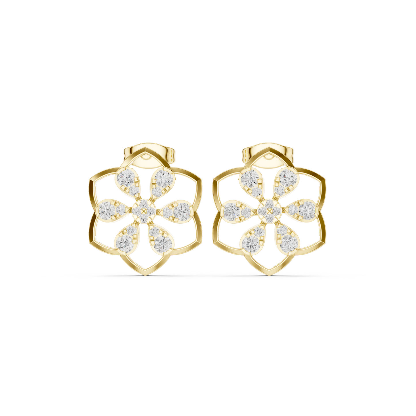 Architectural Flower Diamonds | Prestige Stud Earrings | Where Craftsmanship Commands Attention