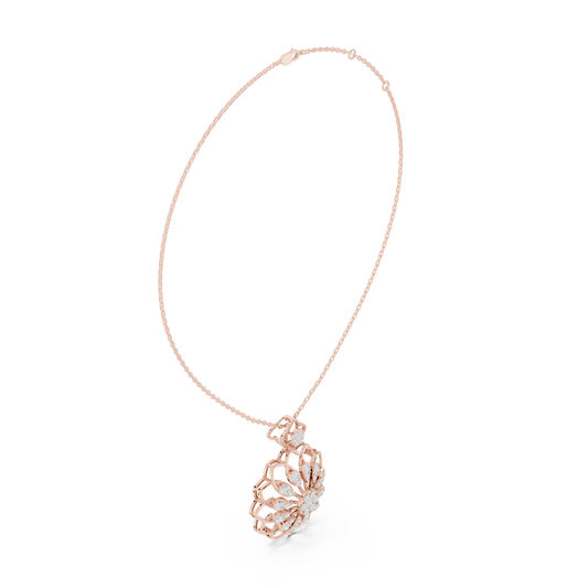 Majestic Lotus Diamond | Imperial Floral Pendant | Luxury Necklace With Regal Glow