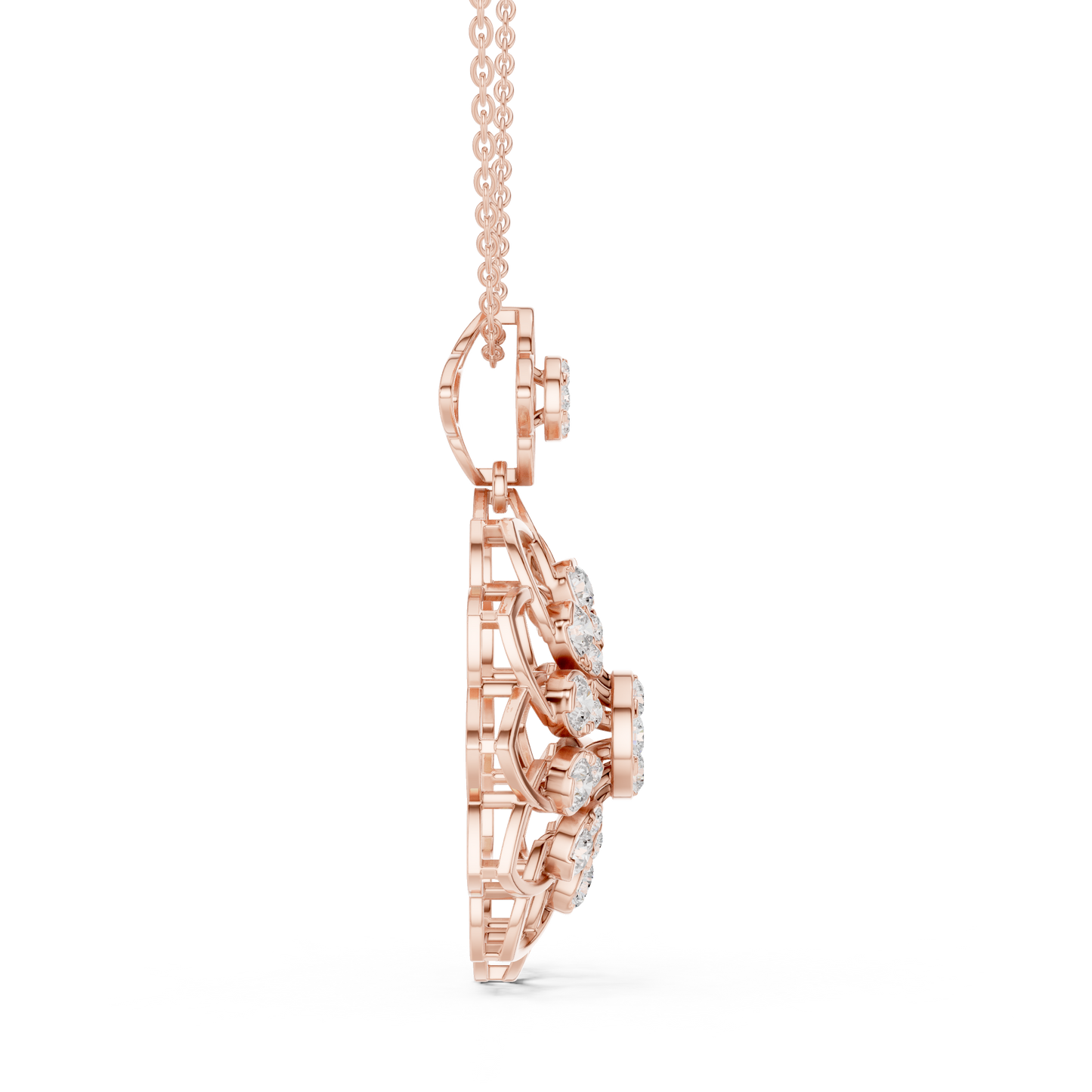 Majestic Lotus Diamond | Imperial Floral Pendant | Luxury Necklace With Regal Glow