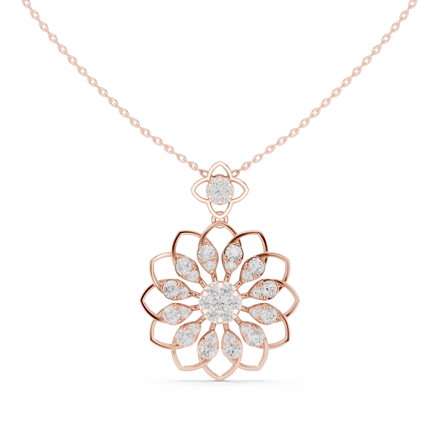 Majestic Lotus Diamond | Imperial Floral Pendant | Luxury Necklace With Regal Glow