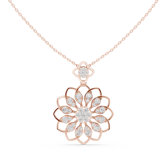 Majestic Lotus Diamond | Imperial Floral Pendant | Luxury Necklace With Regal Glow