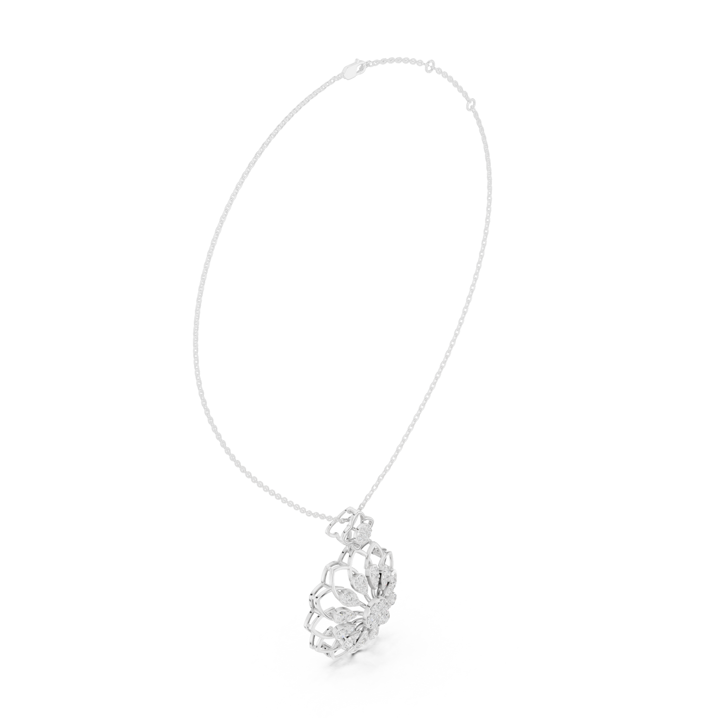 Majestic Lotus Diamond | Imperial Floral Pendant | Luxury Necklace With Regal Glow