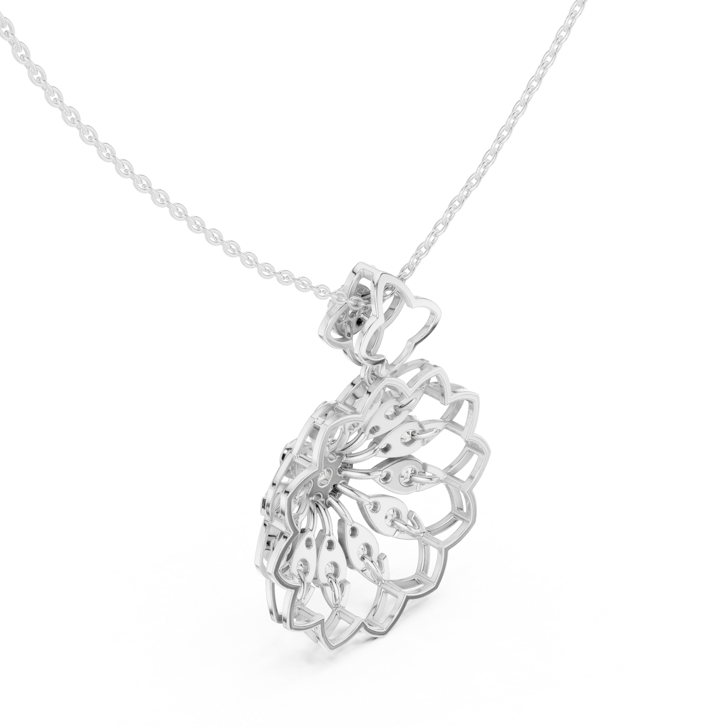 Majestic Lotus Diamond | Imperial Floral Pendant | Luxury Necklace With Regal Glow