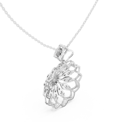 Majestic Lotus Diamond | Imperial Floral Pendant | Luxury Necklace With Regal Glow