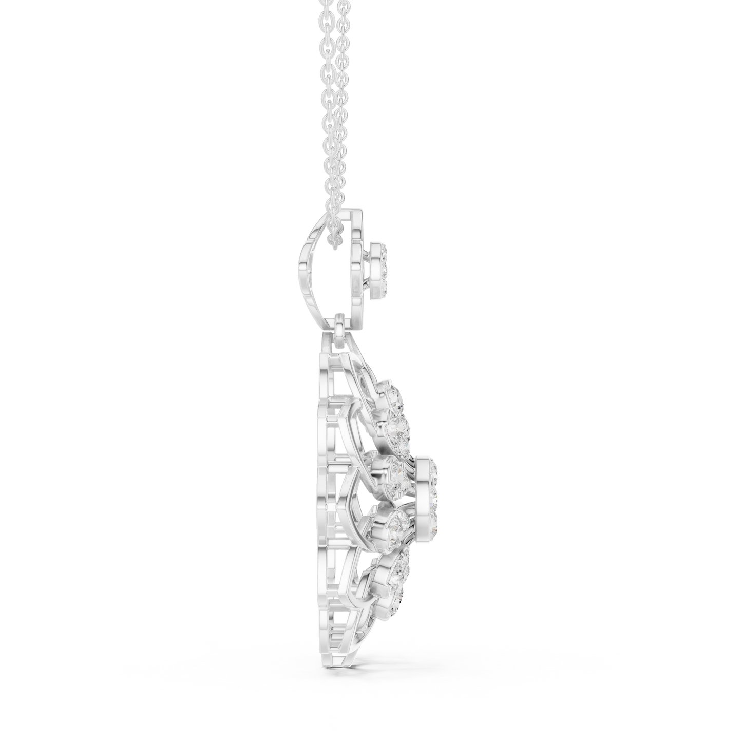 Majestic Lotus Diamond | Imperial Floral Pendant | Luxury Necklace With Regal Glow