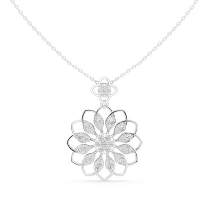 Majestic Lotus Diamond | Imperial Floral Pendant | Luxury Necklace With Regal Glow