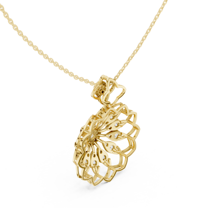 Majestic Lotus Diamond | Imperial Floral Pendant | Luxury Necklace With Regal Glow