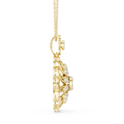 Majestic Lotus Diamond | Imperial Floral Pendant | Luxury Necklace With Regal Glow