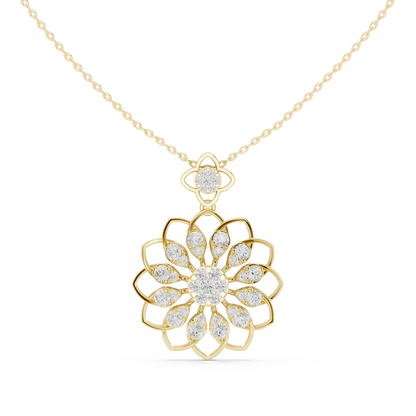 Majestic Lotus Diamond | Imperial Floral Pendant | Luxury Necklace With Regal Glow
