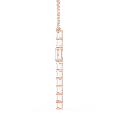 Eternal Radiance Diamond Cross Necklace in 925 Sterling Silver Premium Devotion Diamond Pendant