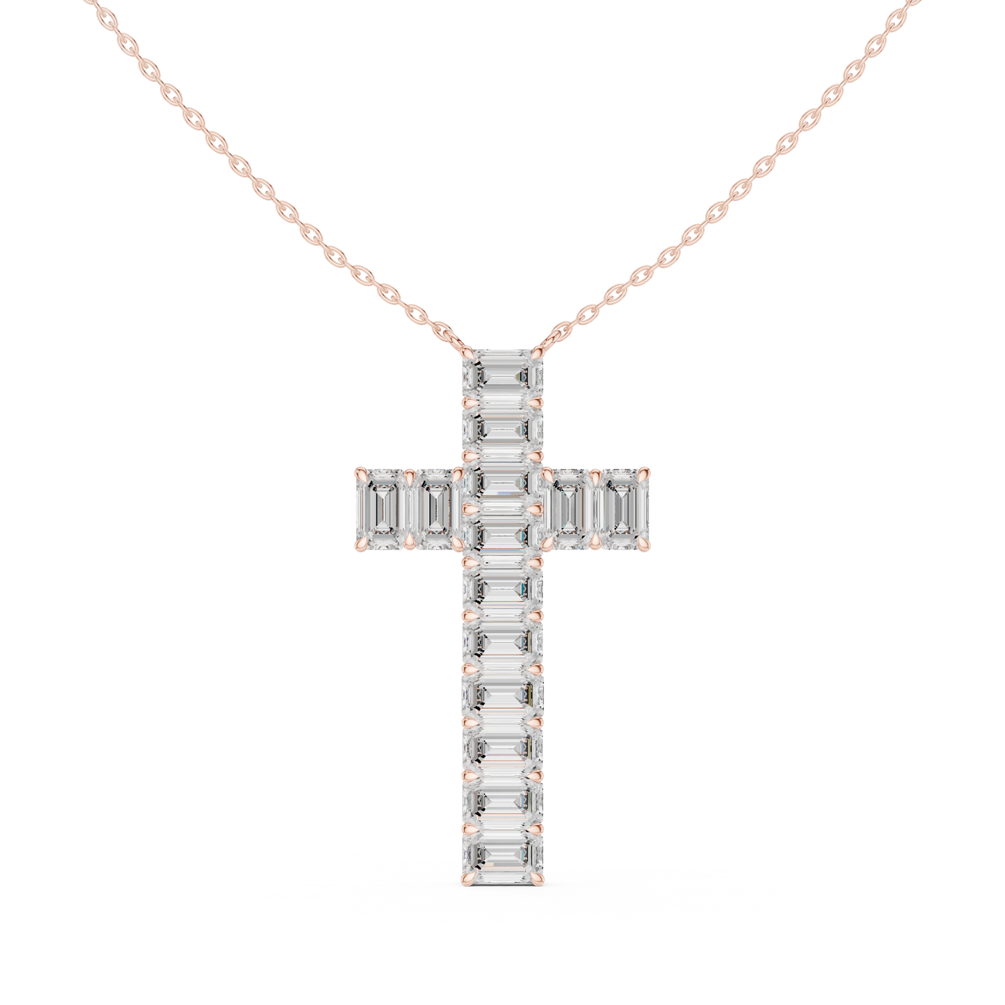 Eternal Radiance Diamond Cross Necklace in 925 Sterling Silver Premium Devotion Diamond Pendant