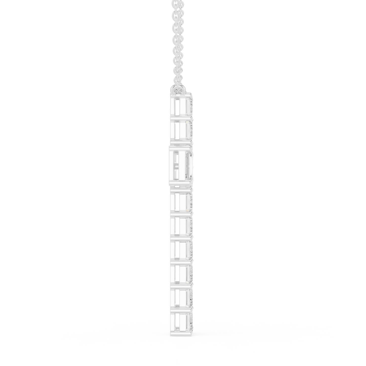 Eternal Radiance Diamond Cross Necklace in 925 Sterling Silver Premium Devotion Diamond Pendant