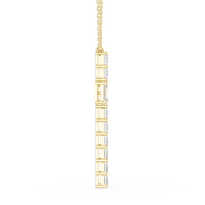 Eternal Radiance Diamond Cross Necklace in 925 Sterling Silver Premium Devotion Diamond Pendant