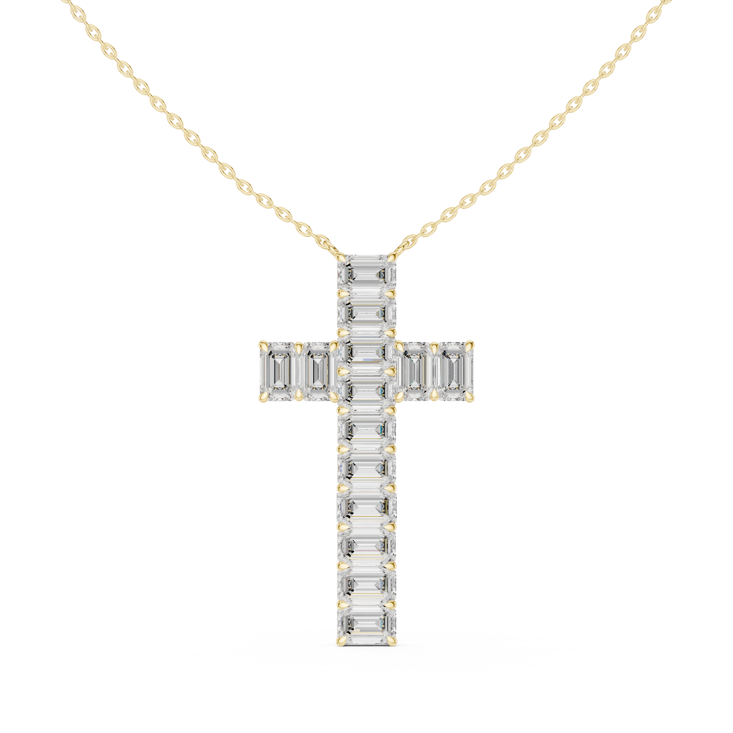 Eternal Radiance Diamond Cross Necklace in 925 Sterling Silver Premium Devotion Diamond Pendant