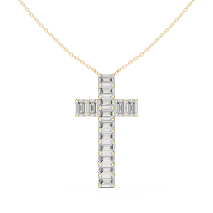 Eternal Radiance Diamond Cross Necklace in 925 Sterling Silver Premium Devotion Diamond Pendant