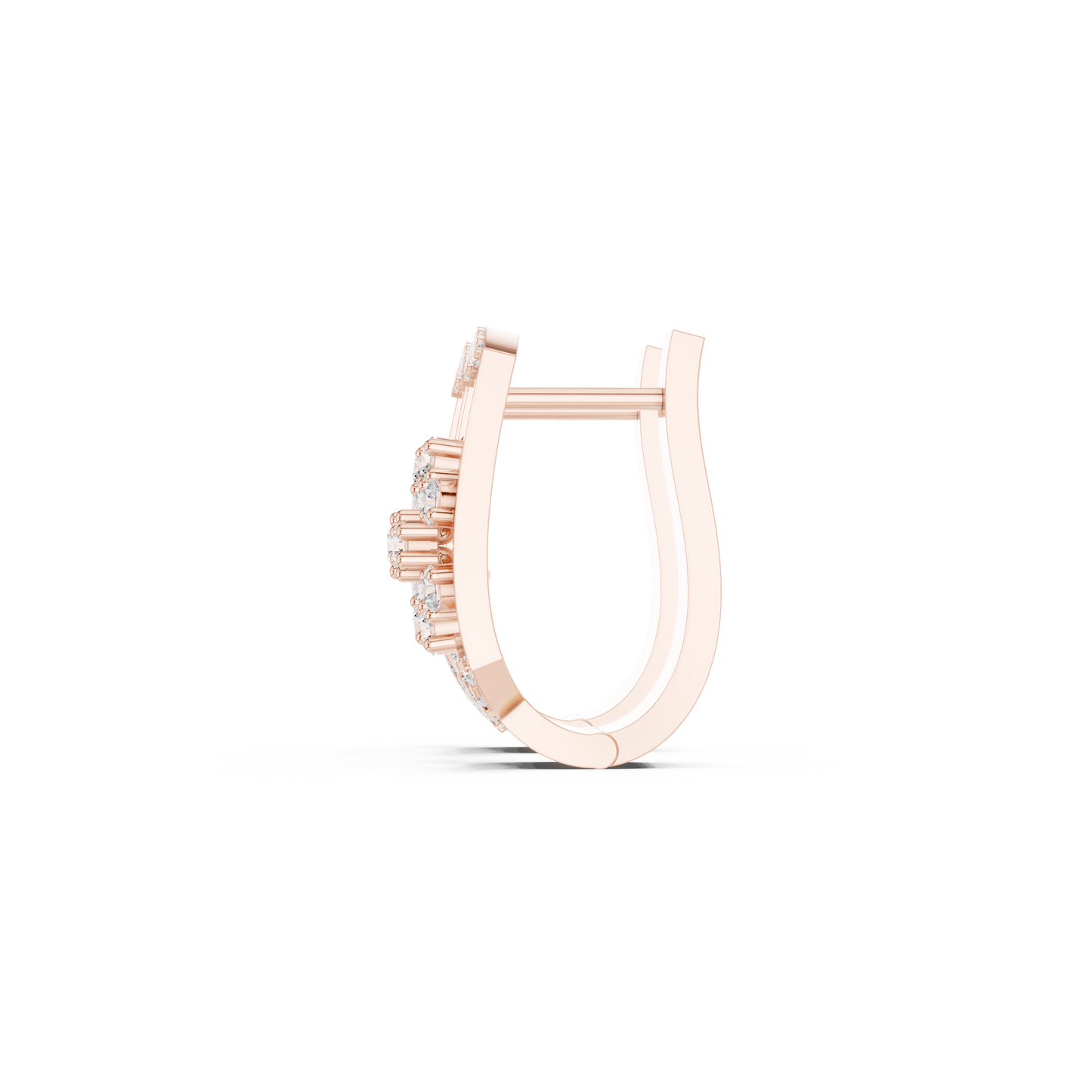 Iconic Diamond Shield Stud Earrings | Premium Designer Gold Jewelry | Diamond Couture Shield Earrings | High-End Floral Statement Studs