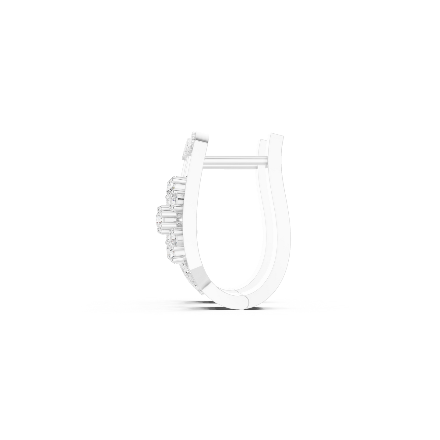 Iconic Diamond Shield Stud Earrings | Premium Designer Gold Jewelry | Diamond Couture Shield Earrings | High-End Floral Statement Studs