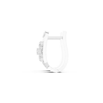 Iconic Diamond Shield Stud Earrings | Premium Designer Gold Jewelry | Diamond Couture Shield Earrings | High-End Floral Statement Studs