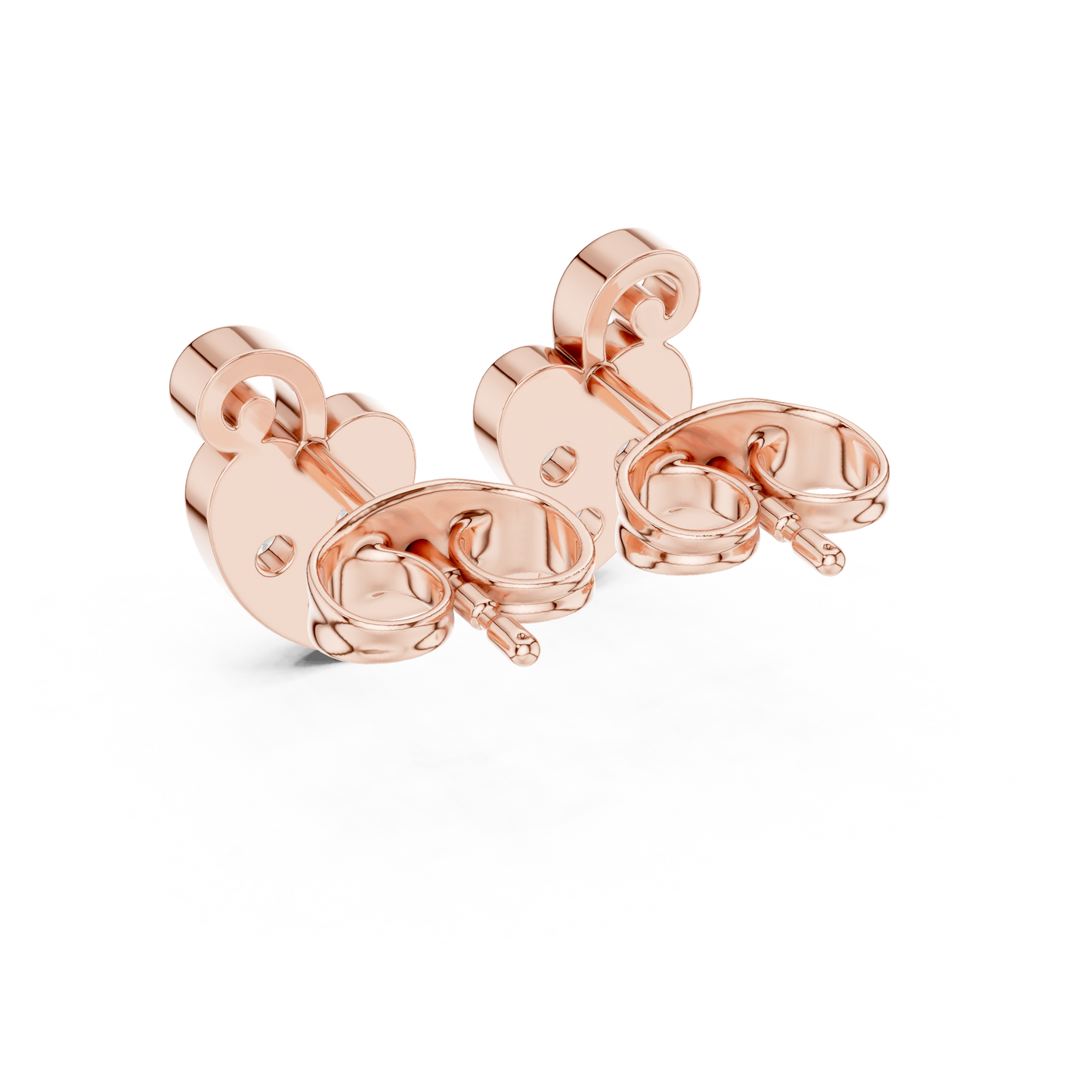 Iconic Heart Glow / Three Tone Diamonds / Modern Timeless Love Studs / Elegant Symbolic Stud Earrings