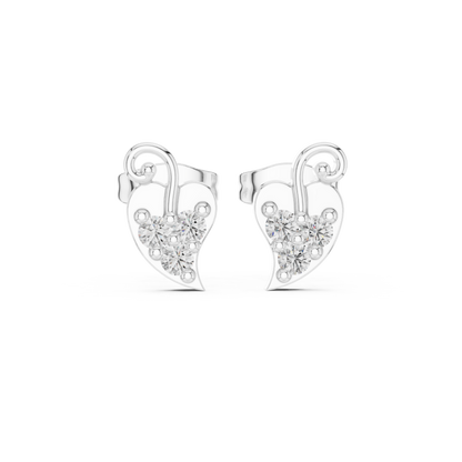 Iconic Heart Glow / Three Tone Diamonds / Modern Timeless Love Studs / Elegant Symbolic Stud Earrings