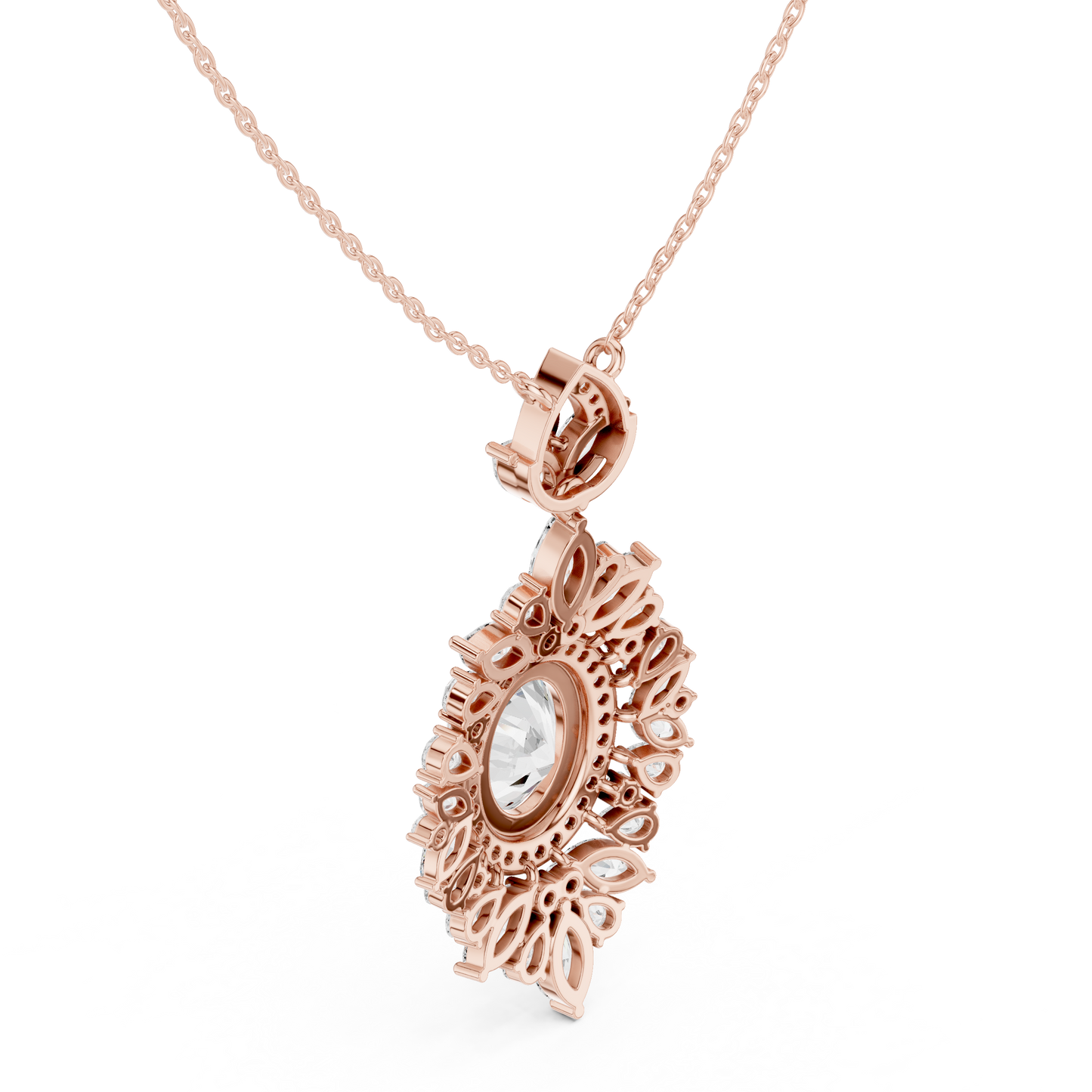 Seraphic Oval Magnate | Marquise Radiant Filigree | Elite Diamond Necklace Couture Piece