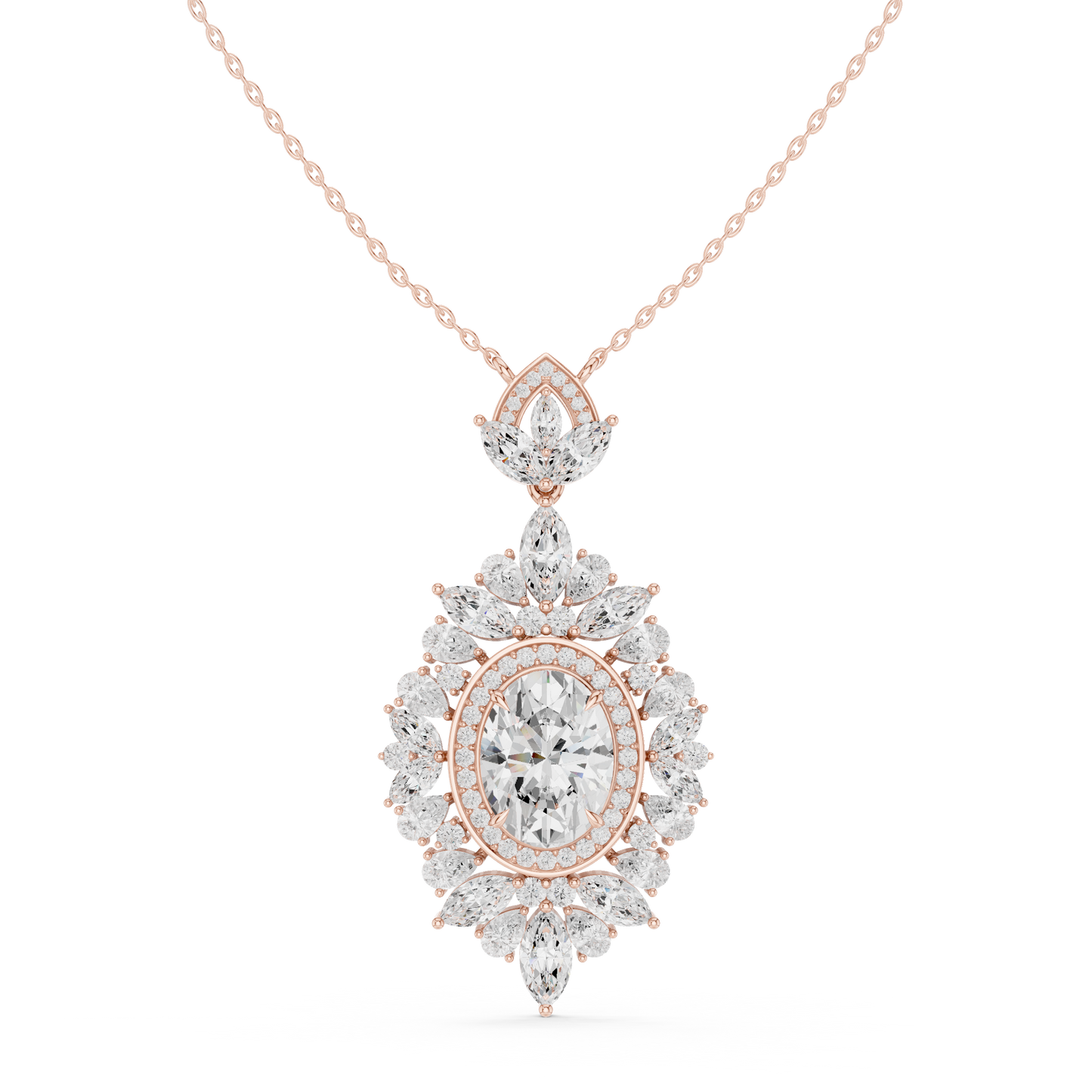 Seraphic Oval Magnate | Marquise Radiant Filigree | Elite Diamond Necklace Couture Piece