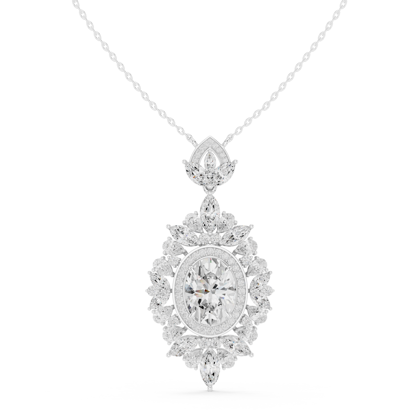 Seraphic Oval Magnate | Marquise Radiant Filigree | Elite Diamond Necklace Couture Piece