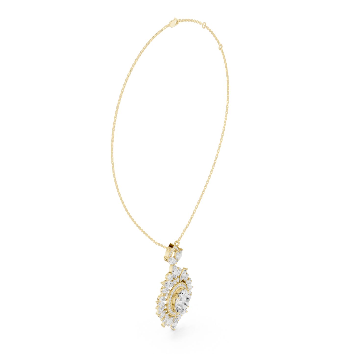 Seraphic Oval Magnate | Marquise Radiant Filigree | Elite Diamond Necklace Couture Piece