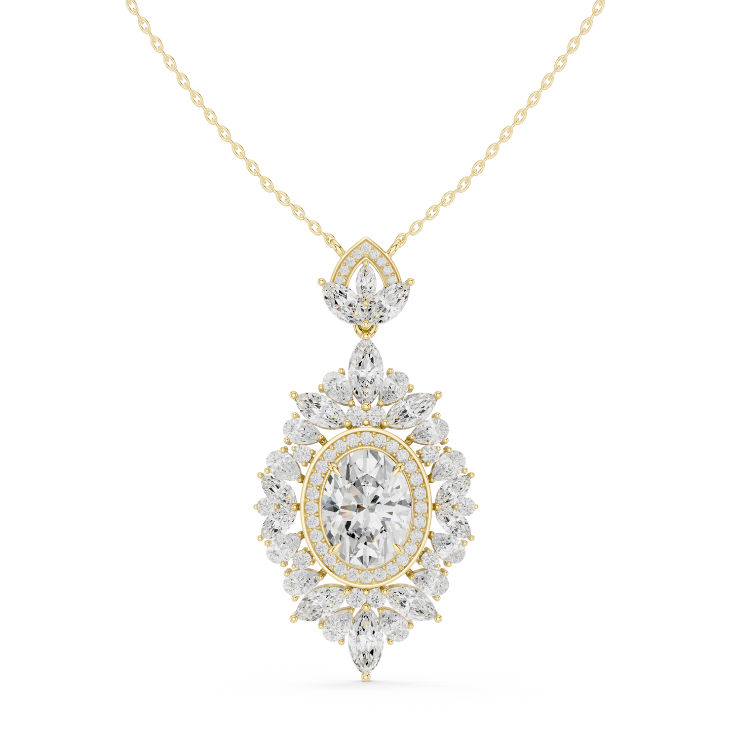 Seraphic Oval Magnate | Marquise Radiant Filigree | Elite Diamond Necklace Couture Piece