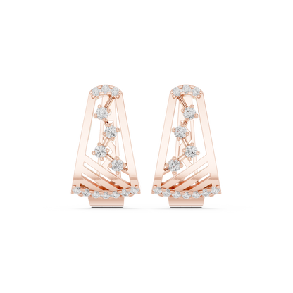 Sculptural Diamond Hoop Earrings for Women | Contemporary Fine Jewelry Statement Design