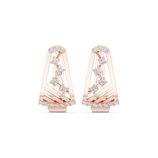 Sculptural Diamond Hoop Earrings for Women | Contemporary Fine Jewelry Statement Design